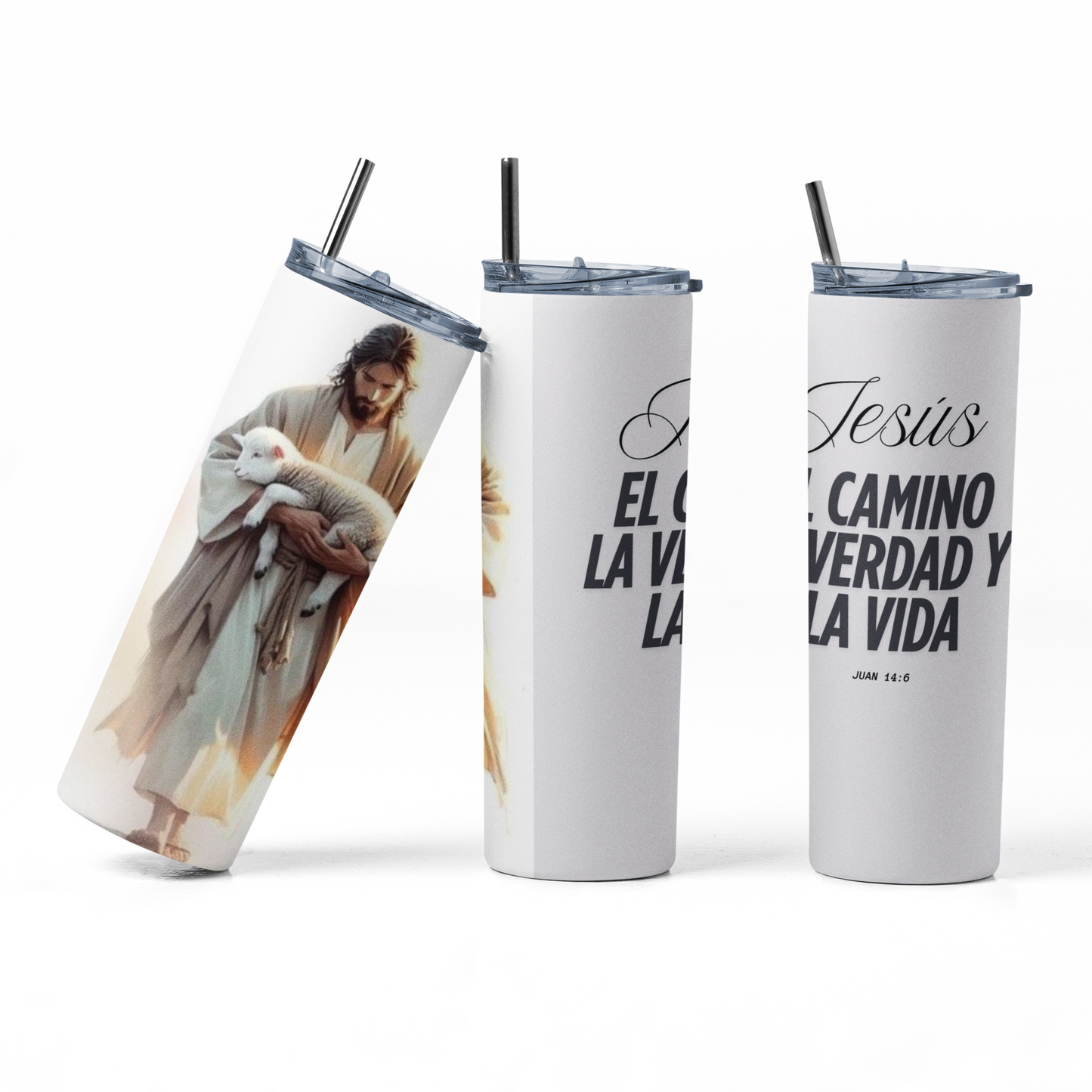 Jesús es El Camino Insulated Stainless Steel 20oz Skinny Tumbler