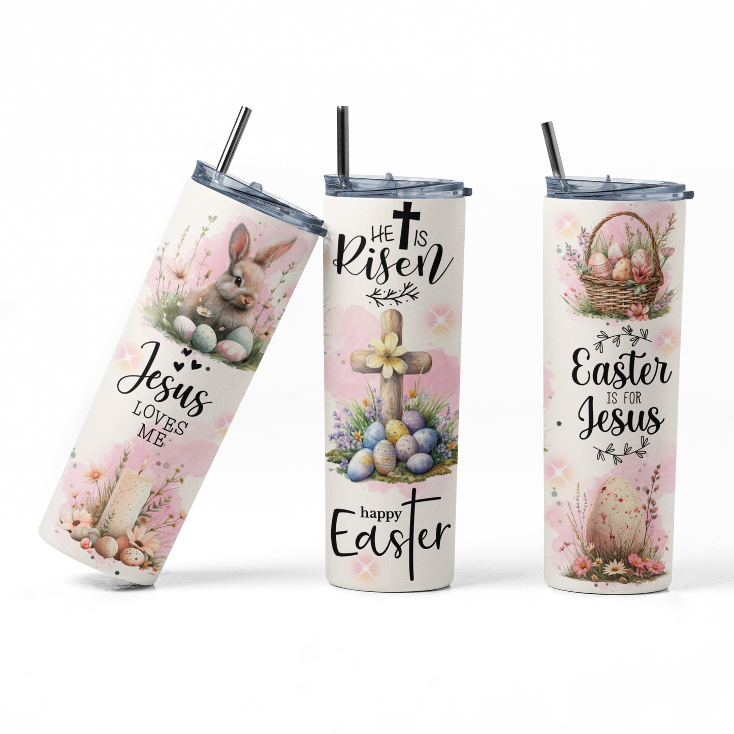 He is Risen Easter Bunny 20 oz Skinny Tumbler