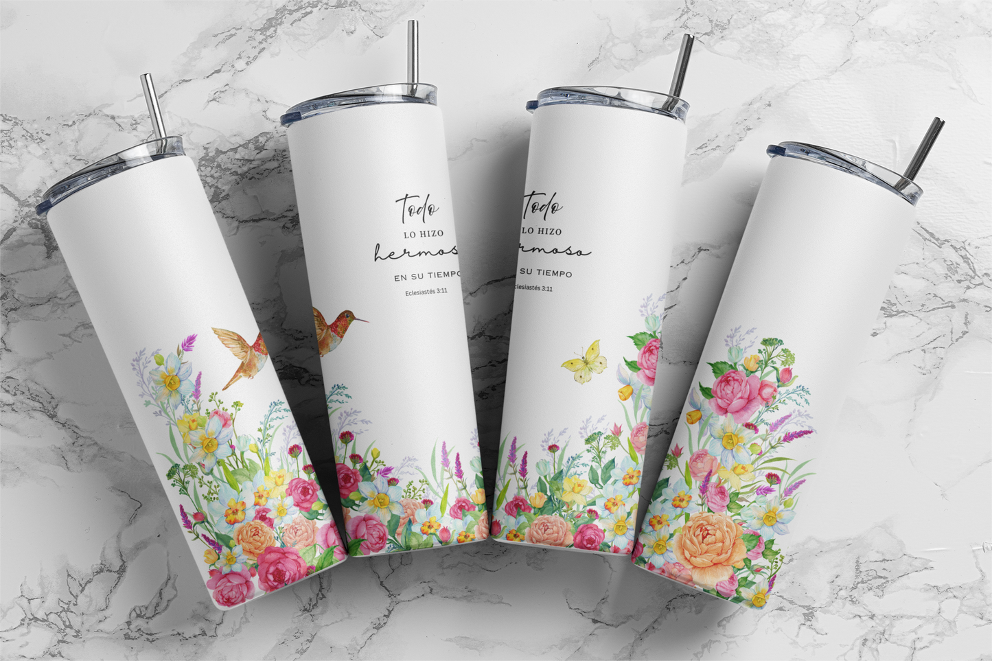Todo lo Hizo Perfecto en Su Tiempo Insulated Stainless Steel 20oz Skinny Tumbler
