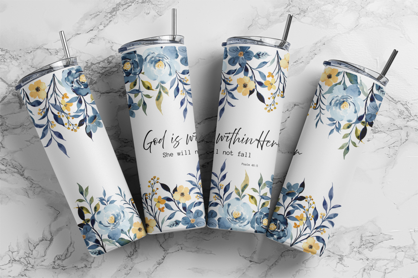 God is Within Her Insulated Stainless Steel 20oz Skinny Tumbler