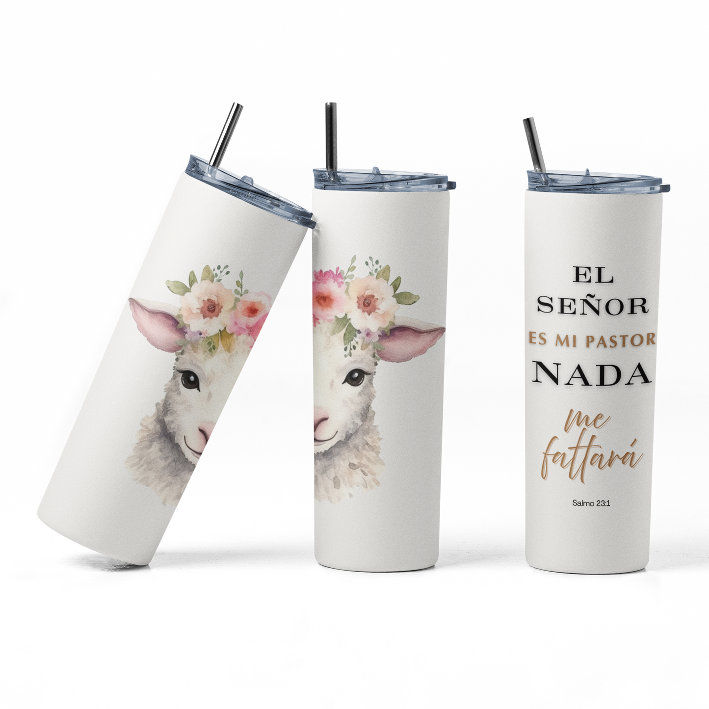El Señor es Mi Pastor Insulated Stainless Steel 20oz Skinny Tumbler