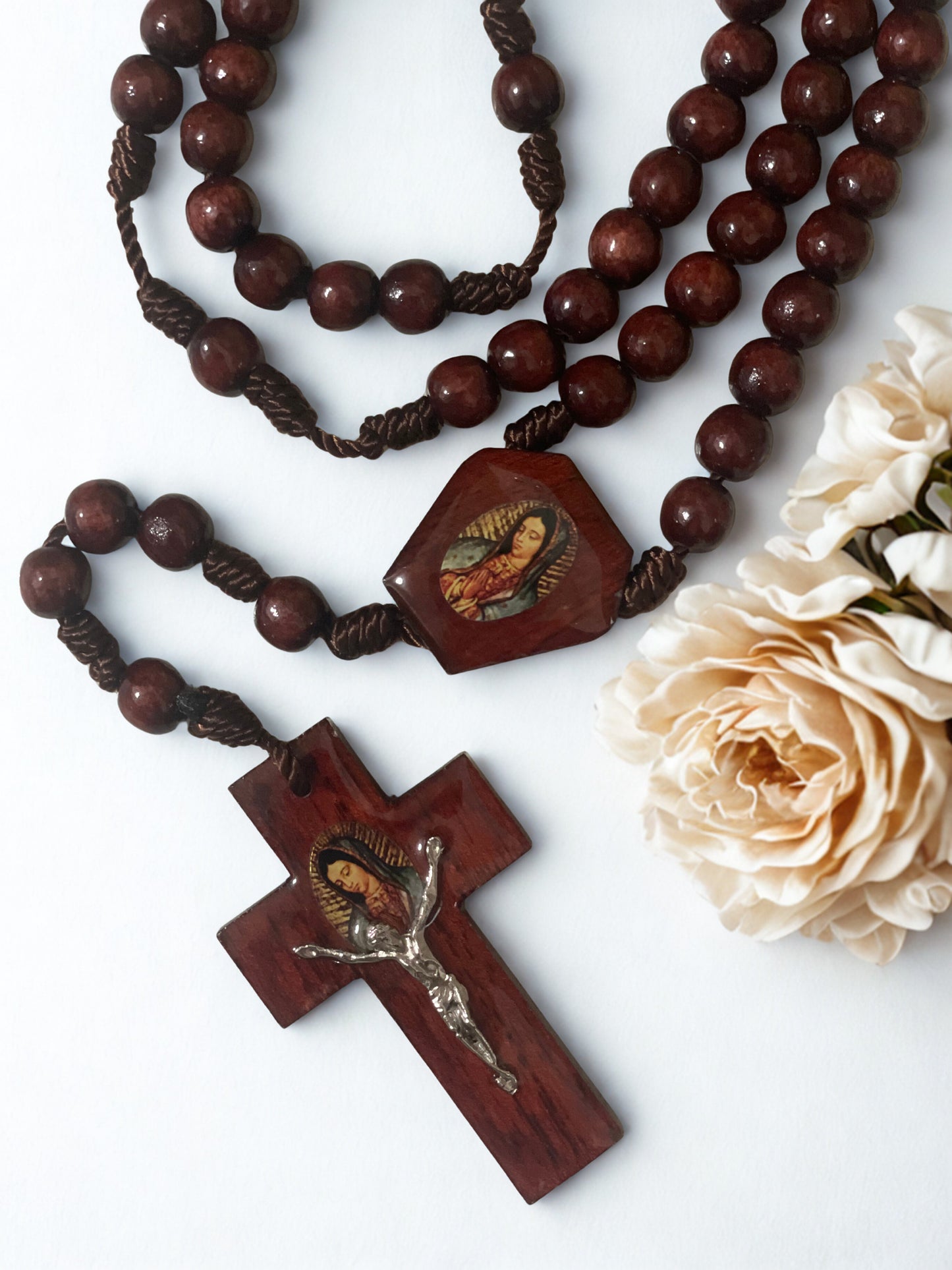 Our Lady of Guadalupe Handmade Wood Rosary