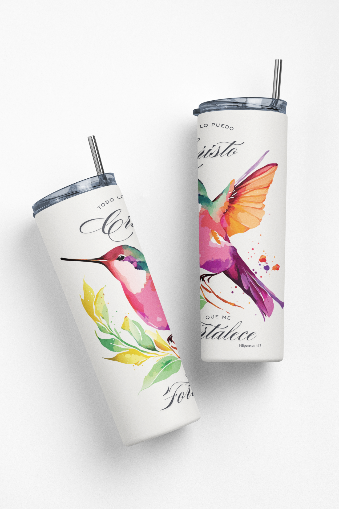 Filipenses 4:13 Spanish Stainless Steel Insulated 20oz Skinny Tumbler