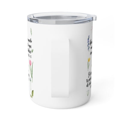 Spanish Bible Verses Floral Stainless Steel Insulated 12oz Travel Mug