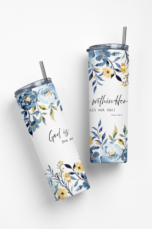 God is Within Her Insulated Stainless Steel 20oz Skinny Tumbler