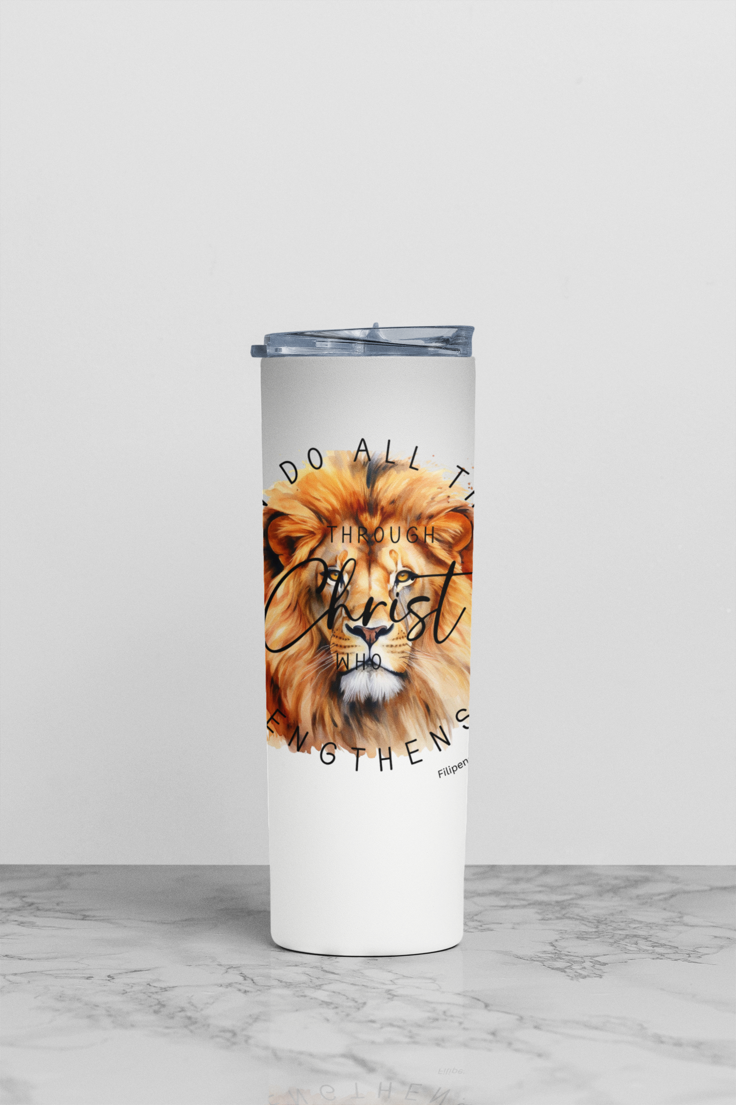 Philippians 4:13 Stainless Steel Insulated 20oz Skinny Tumbler