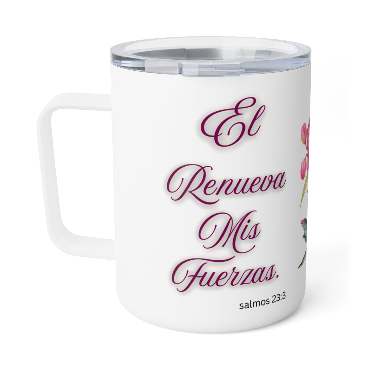 Salmos 23:3 Él Renueva Mis Fuerzas Insulated Stainless Steel 12oz Travel Mug