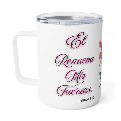 Salmos 23:3 Él Renueva Mis Fuerzas Insulated Stainless Steel 12oz Travel Mug