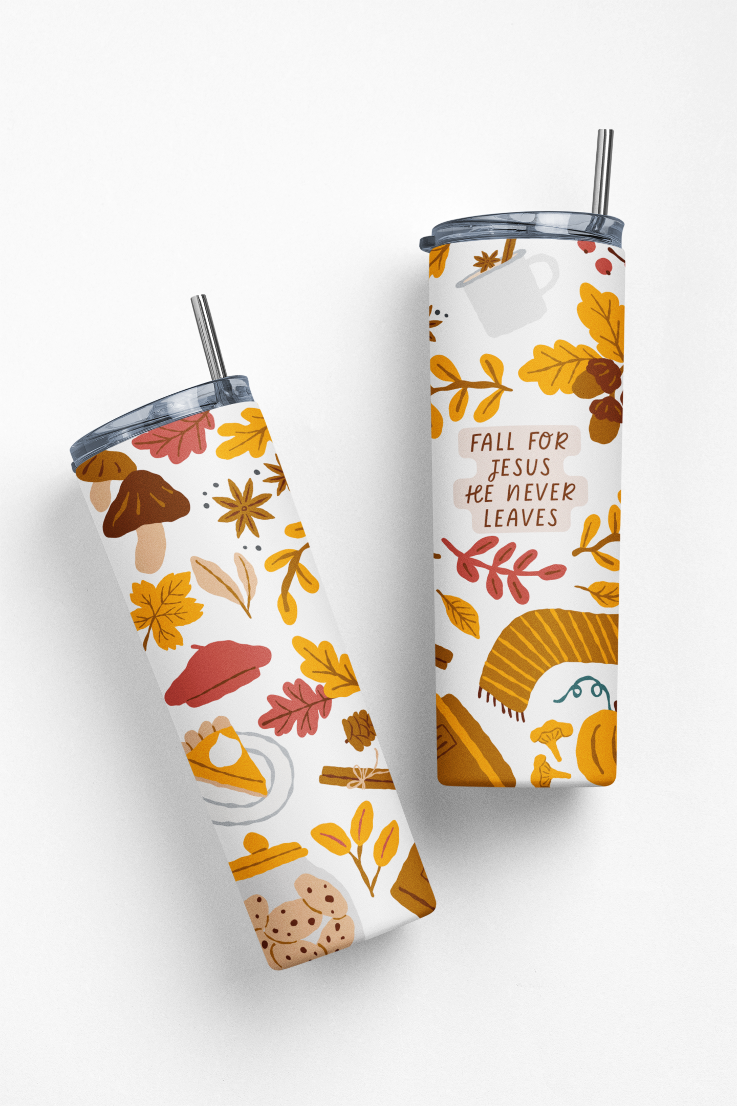 Fall for Jesus He Never Leaves Insulated 20oz Stainless Steel Fall Edition Tumbler
