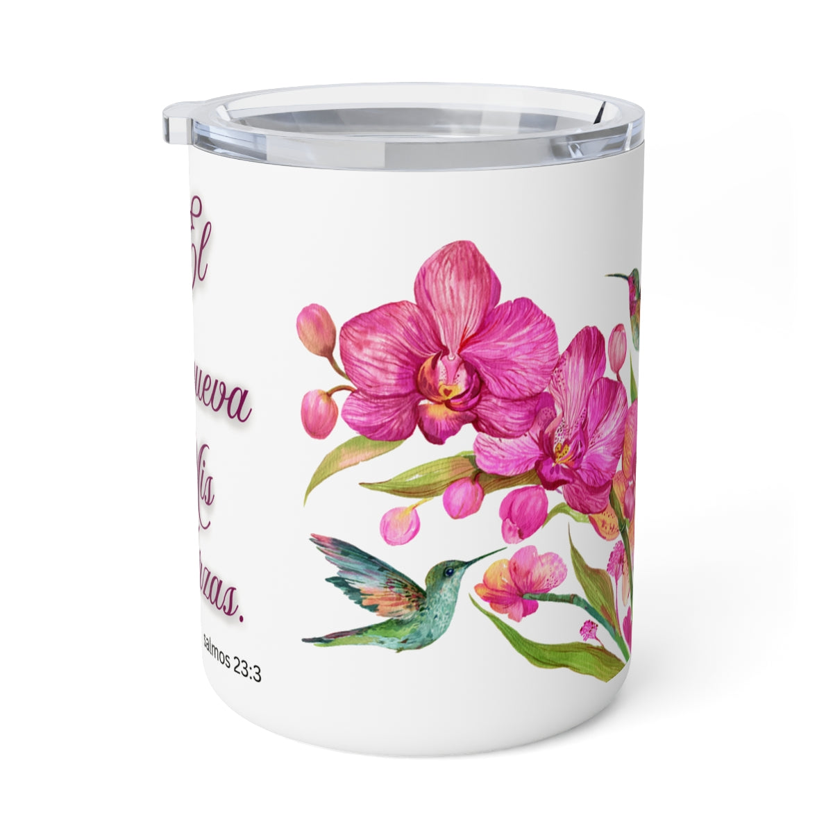 Salmos 23:3 Él Renueva Mis Fuerzas Insulated Stainless Steel 12oz Travel Mug