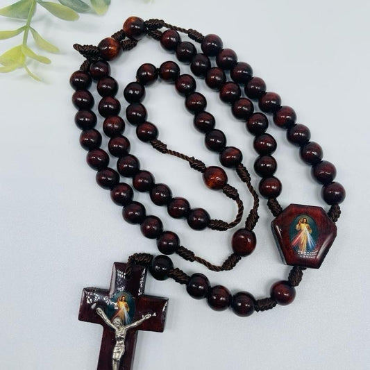 Divine Mercy Handmade Wood Rosary