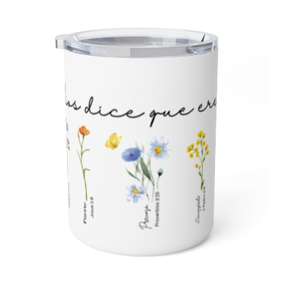 Dios dice que eres Insulated Stainless Steel 12oz Travel Mug