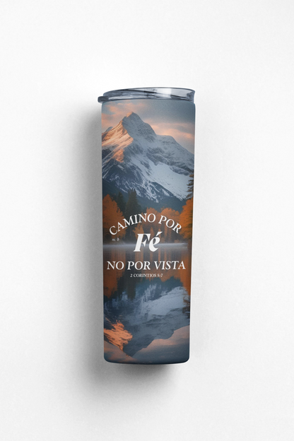 Camino por Fé no por Vista Stainless Steel Insulated 20oz Skinny Tumbler