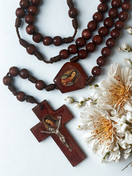 Our Lady of Guadalupe Handmade Wood Rosary