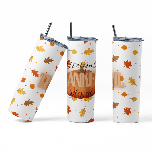 Grateful, Thankful, Blessed Fall Edition Tumbler