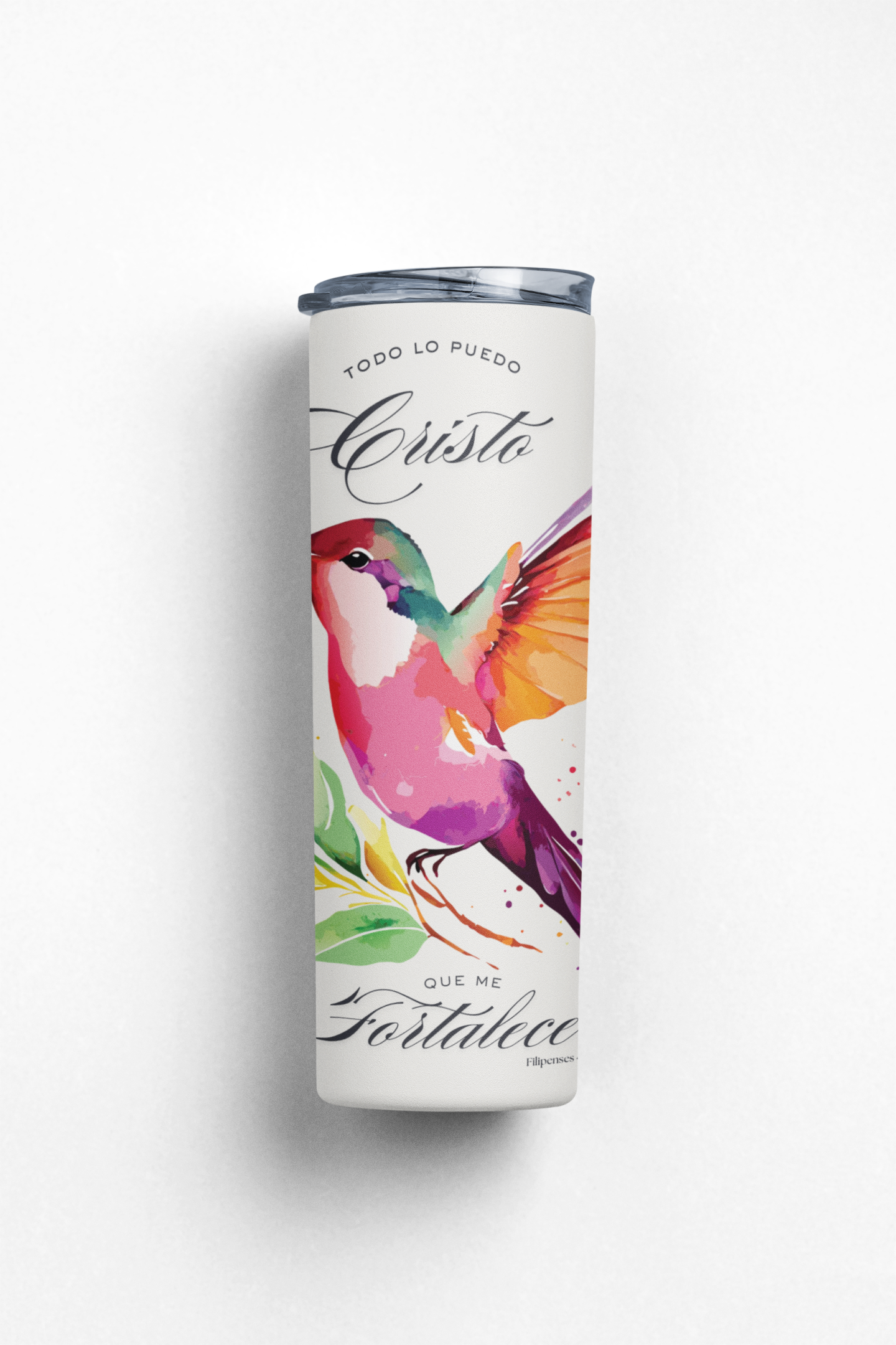 Filipenses 4:13 Spanish Stainless Steel Insulated 20oz Skinny Tumbler