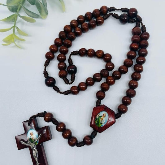Saint Jude Thaddeus Handmade Wood Rosary