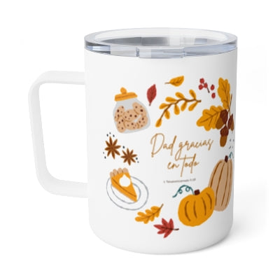 Dad Gracias en Todo Fall Edition Stainless Steel Insulated 12oz Travel Mug