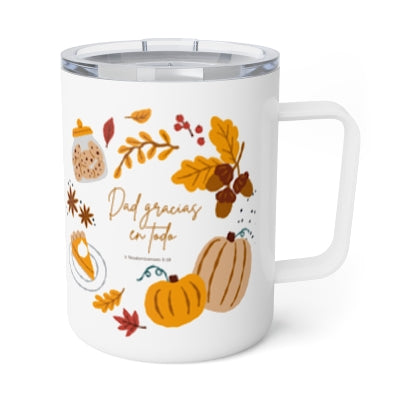 Dad Gracias en Todo Fall Edition Stainless Steel Insulated 12oz Travel Mug