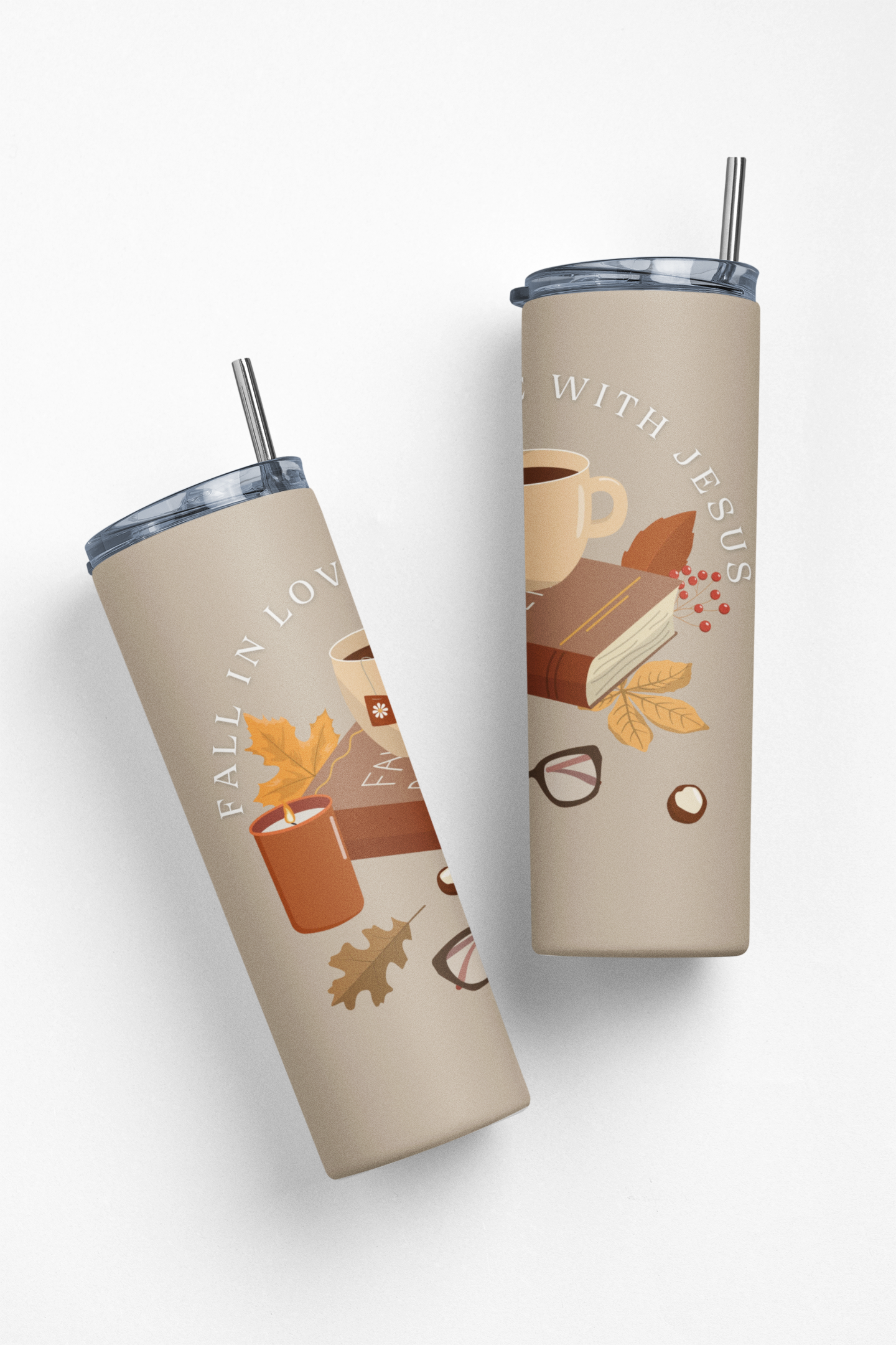 Fall in Love with Jesus Fall Edition Stainless Steel Insulated 20oz Skinny Tumbler