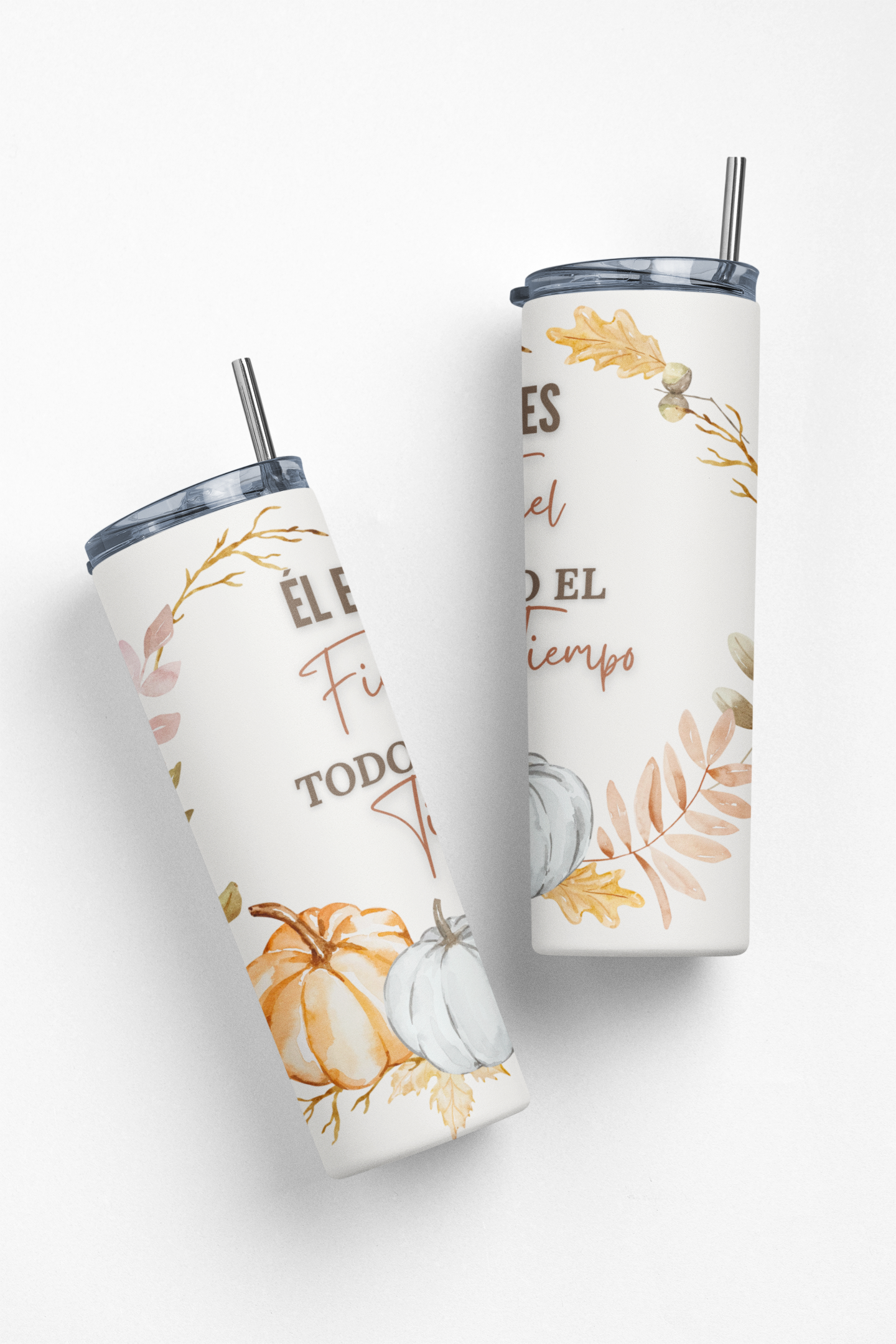 Él es Fiel todo el Tiempo Stainless Steel Insulated 20oz Skinny Tumbler
