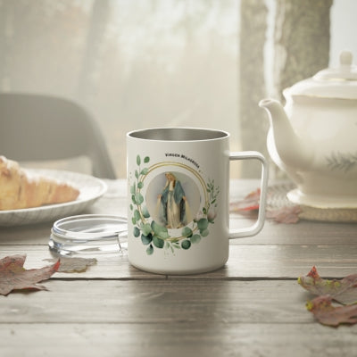 Virgen Milagrosa Stainless Steel Insulated 12oz Travel Mug