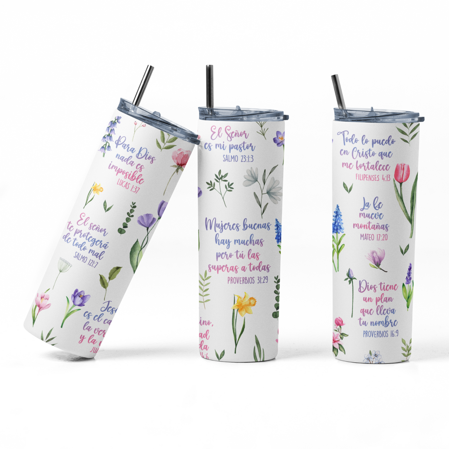 Floral Bible Verses Tumbler